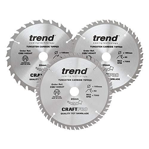 NEW - Trend CSB/165/3PK/B Craft Pro - Lama per sega circolare CSB/165/3PK/B, dia