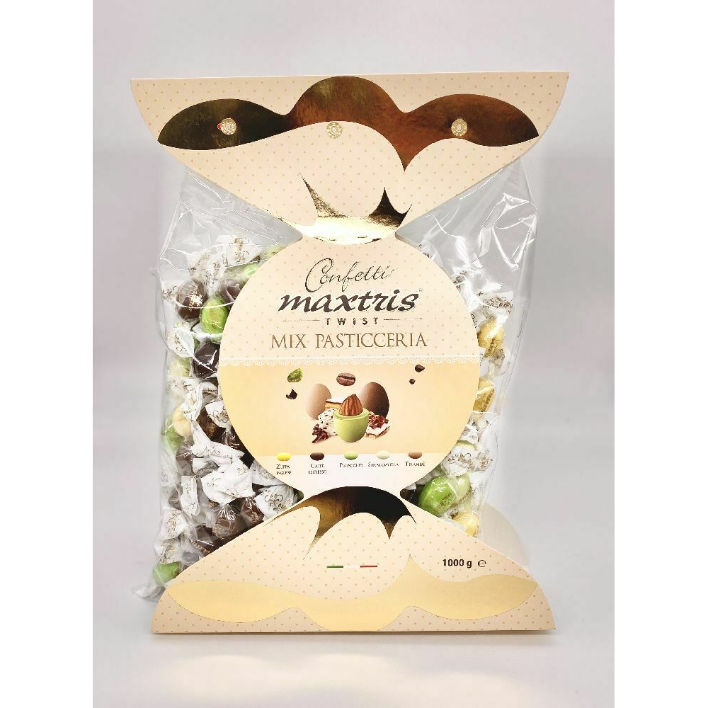 CONFETTI MAXTRIS TWIST MIX PASTICCERIA CIOCCOLATO BIANCO FONDENTE MONOPORZIONE