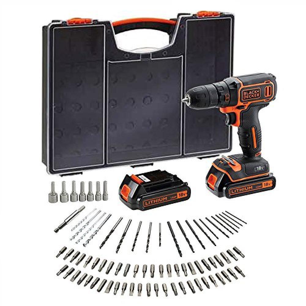 (TG. 2 batteries) BLACK+DECKER BDC718AS2O-QW - Trapano avvitatore a batteria, 20