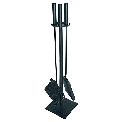 JVL Malham Contemporaneo Set di Attrezzi da Camino, Acciaio, Nero, 15 x (U6Y)