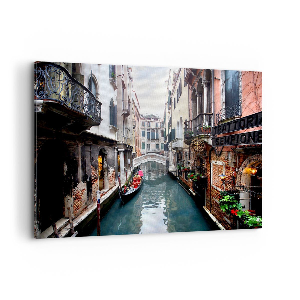 Quadro su Tela 100x70cm Barca ponte turismo venezia Stampe Immagini Murale