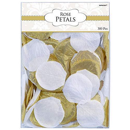 Gold & White Fabric Confetti Petals  300