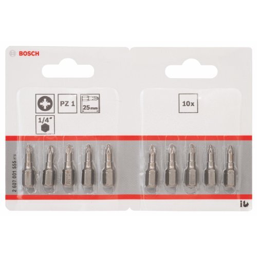 Bosch Professional Punta Per Cacciavite Dura, Argento, Dieci Pezzi