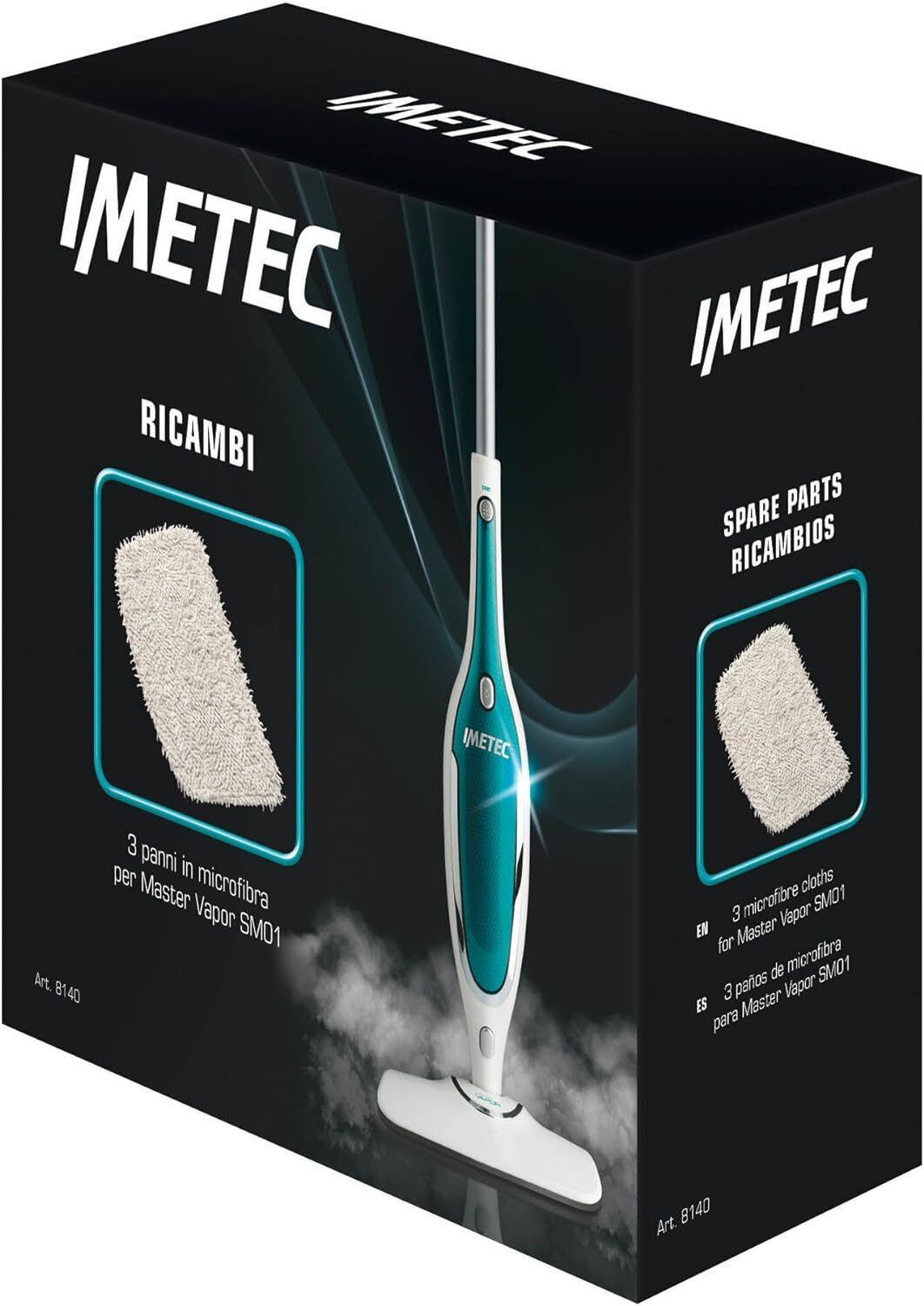 Imetec 8140 Kit Ricambi 3 Panni In Microfibra Per Scopa A Vapore Imetec...