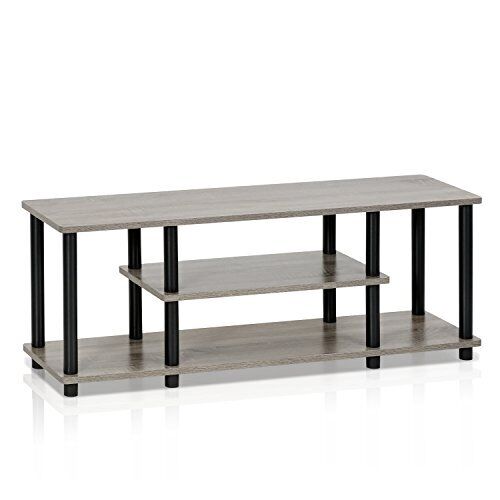 Furinno Supporti TV senza Attrezzi, Legno, French Oak Grey/Black, 47