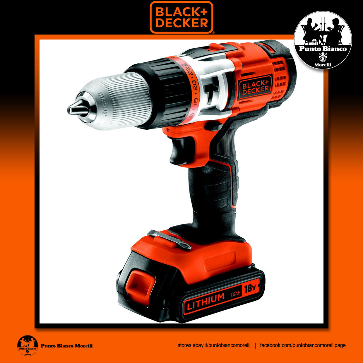 BLACK+DECKER. Trapano Avvitatore a percussione - Hammer drill | EGBHP1881BK-QW
