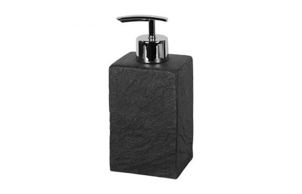 DISPENSER SAPONE LIQUIDO BAGNO METAFORM SYL DA APPOGGIO ARDESIA E CROMO