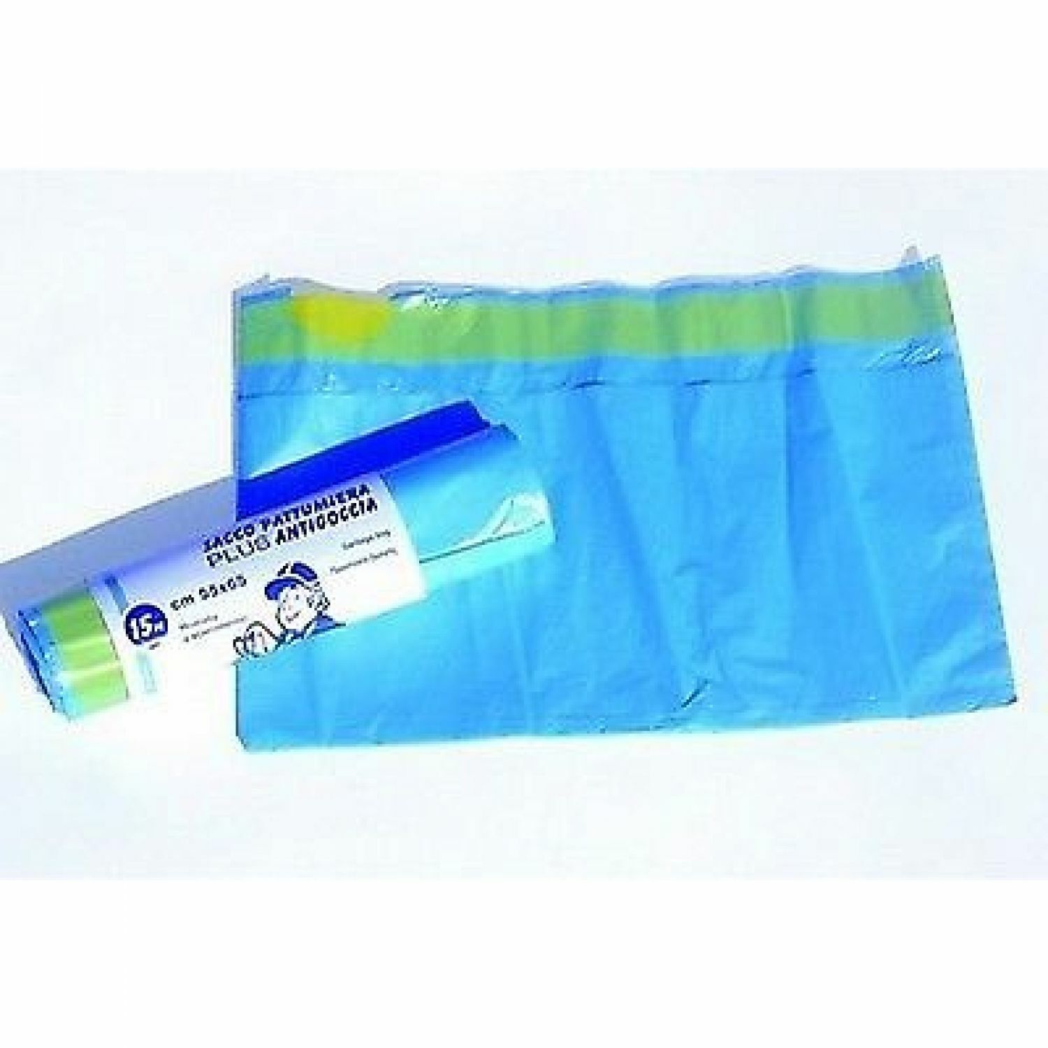 sacchetti spazzatura 55x65 con stringa maniglia pacho profumati 15pz celeste ant