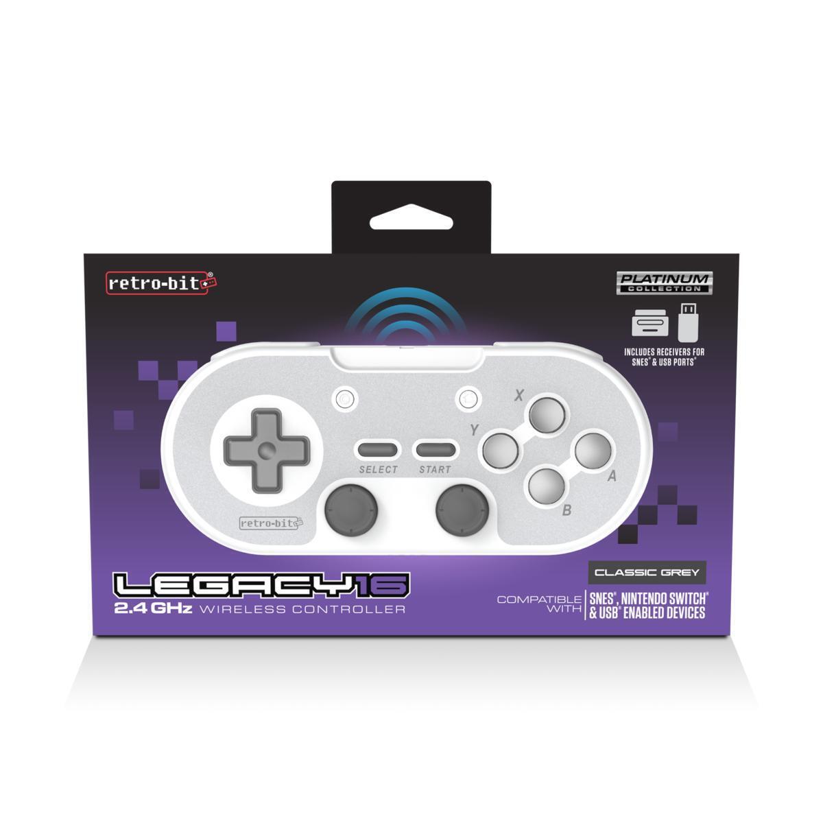 Retro-bit Legacy 16 Senza Filo & USB - Grigio (Vari Dongles & Snes Inclusi)