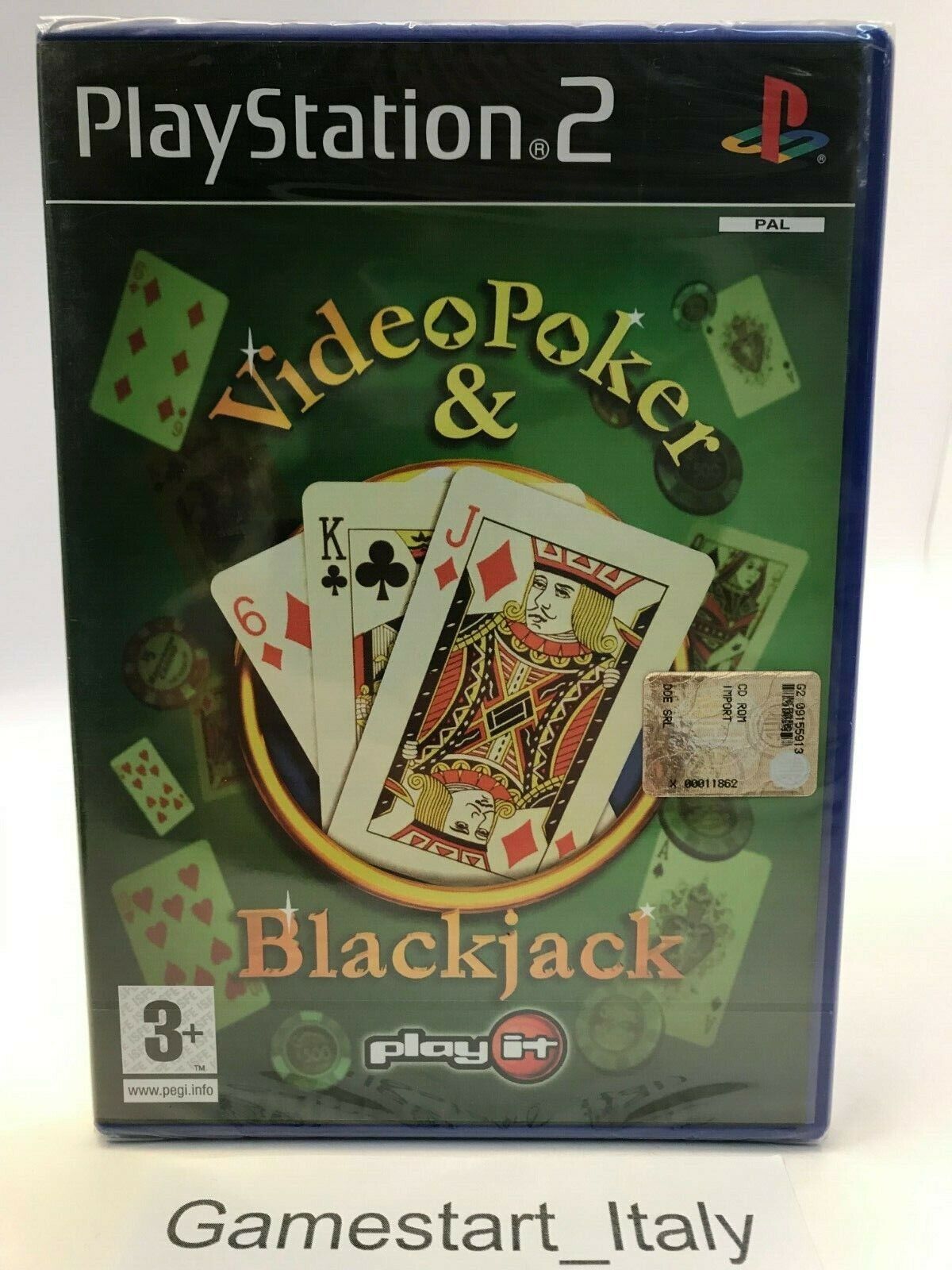 VIDEO POKER & BLACKJACK - SONY PS2 - GIOCO NUOVO SIGILLATO PAL - NEW SEALED