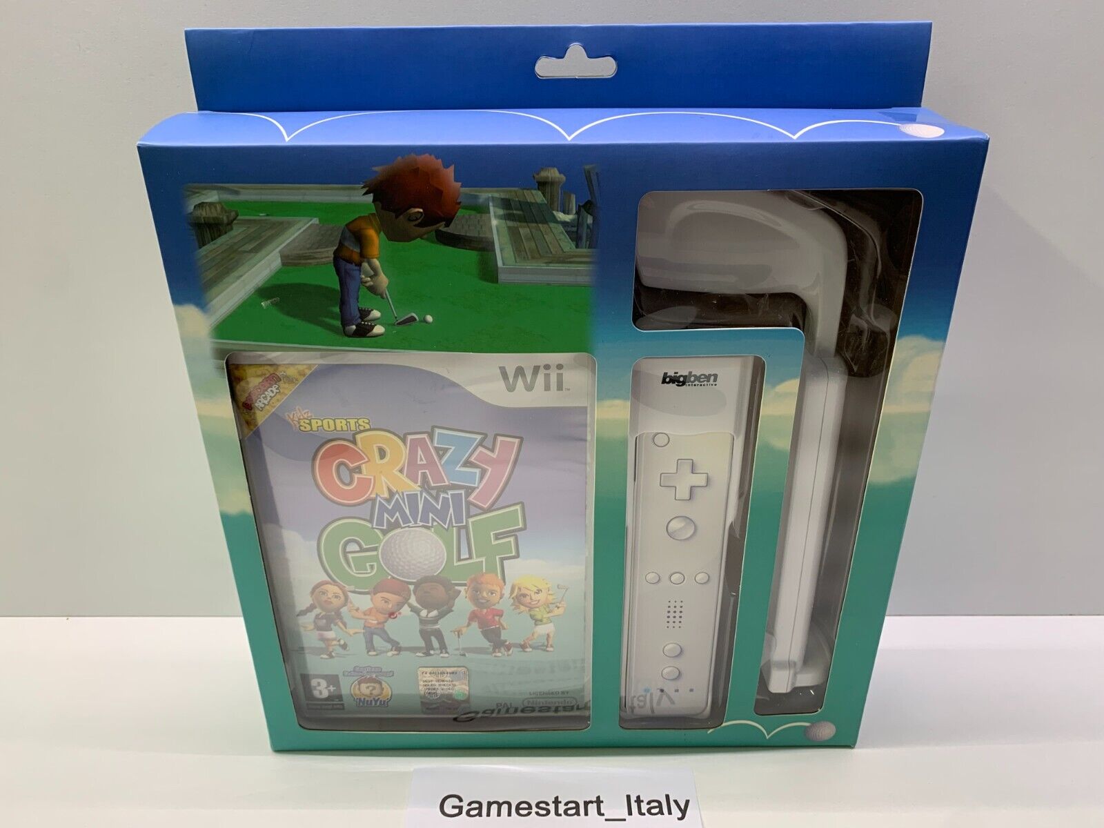 CRAZY MINI GOLF + MAZZA - NINTENDO WII - NUOVO SIGILLATO PAL NEW SEALED