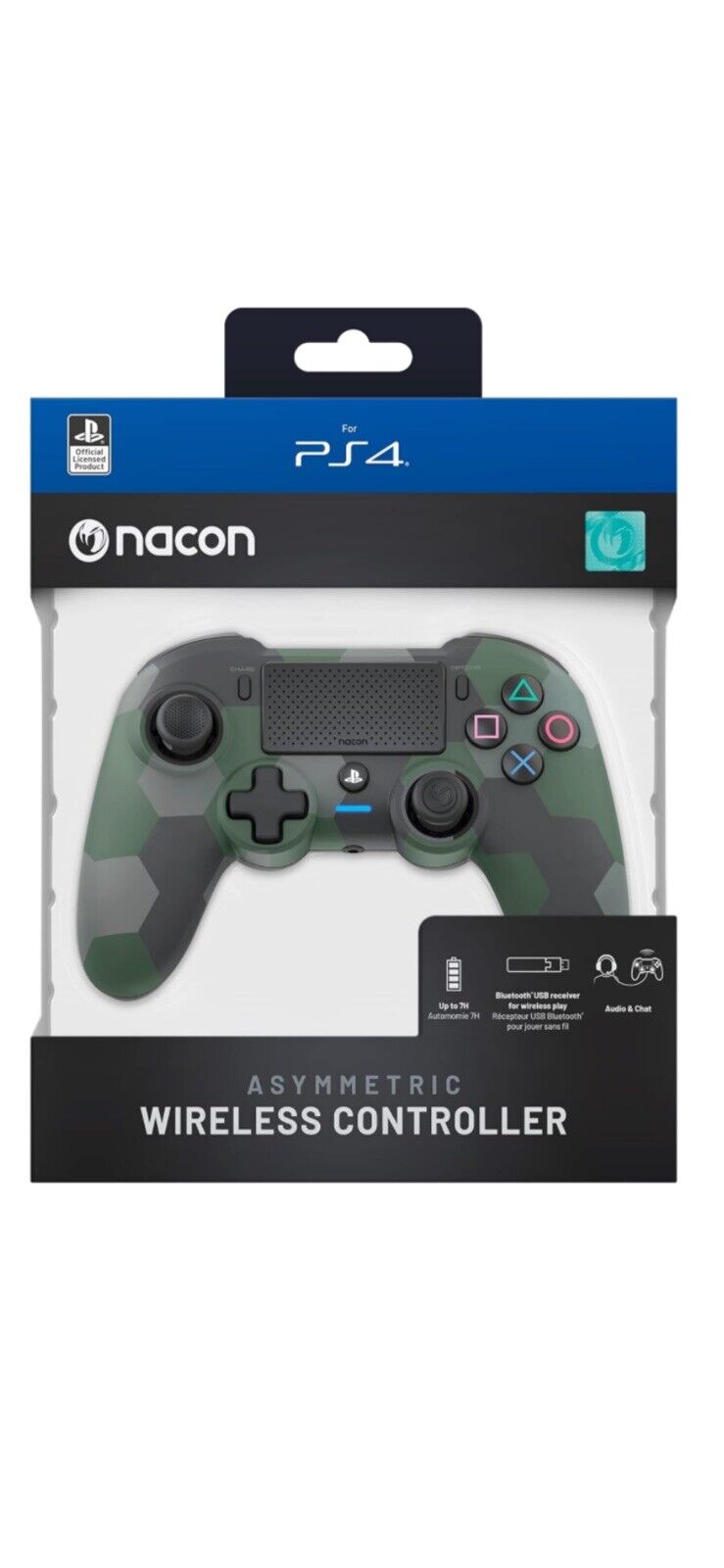 Gamepad  PS4 Asymmetric Wireless Controller Camo Green Nacon
