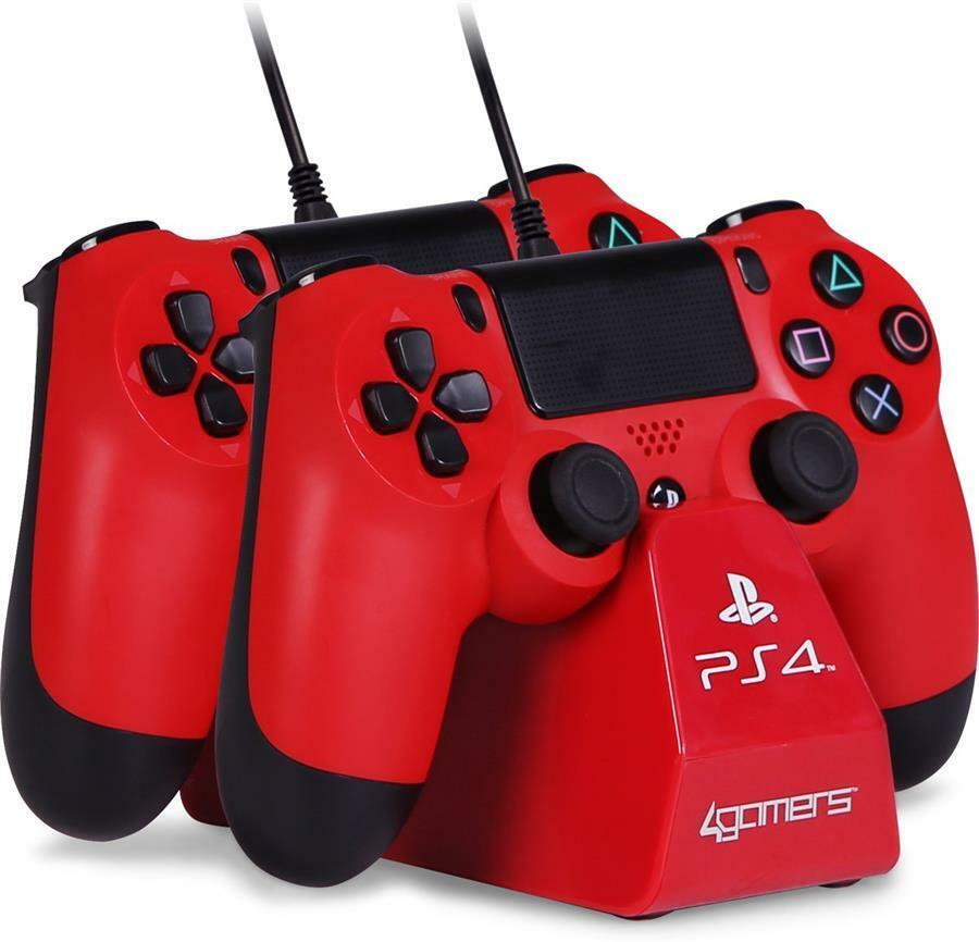 4GAMERS BASE RICARICA CONTROLLER PLAY STATION 4 CARICATORE DUALSHOCK PS4 DOPPIO