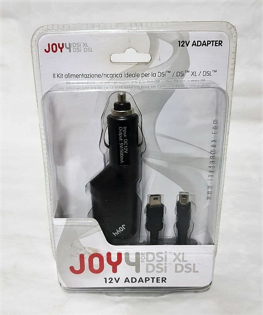 ALIMENTATORE ADATTATORE 12V AUTO RICARICA NINTENDO DSi DSLite DSiXL - NUOVO