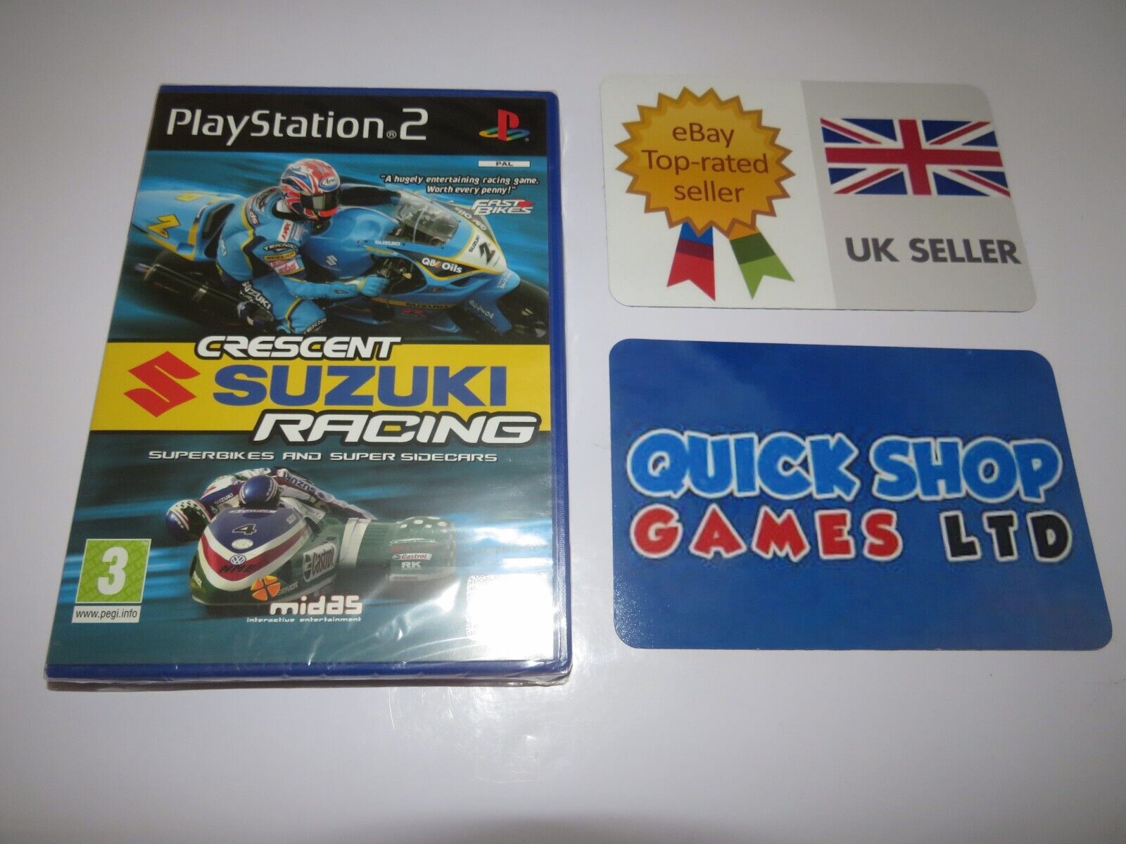 PS2 Crescent Suzuki Racing UK Pal, Nuovo & sony Fabbrica Sigillato
