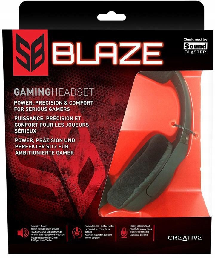 Creative SB Blaze Cuffie Gaming Microfono Controllo Volume Jack3.5mm Driver 40mm