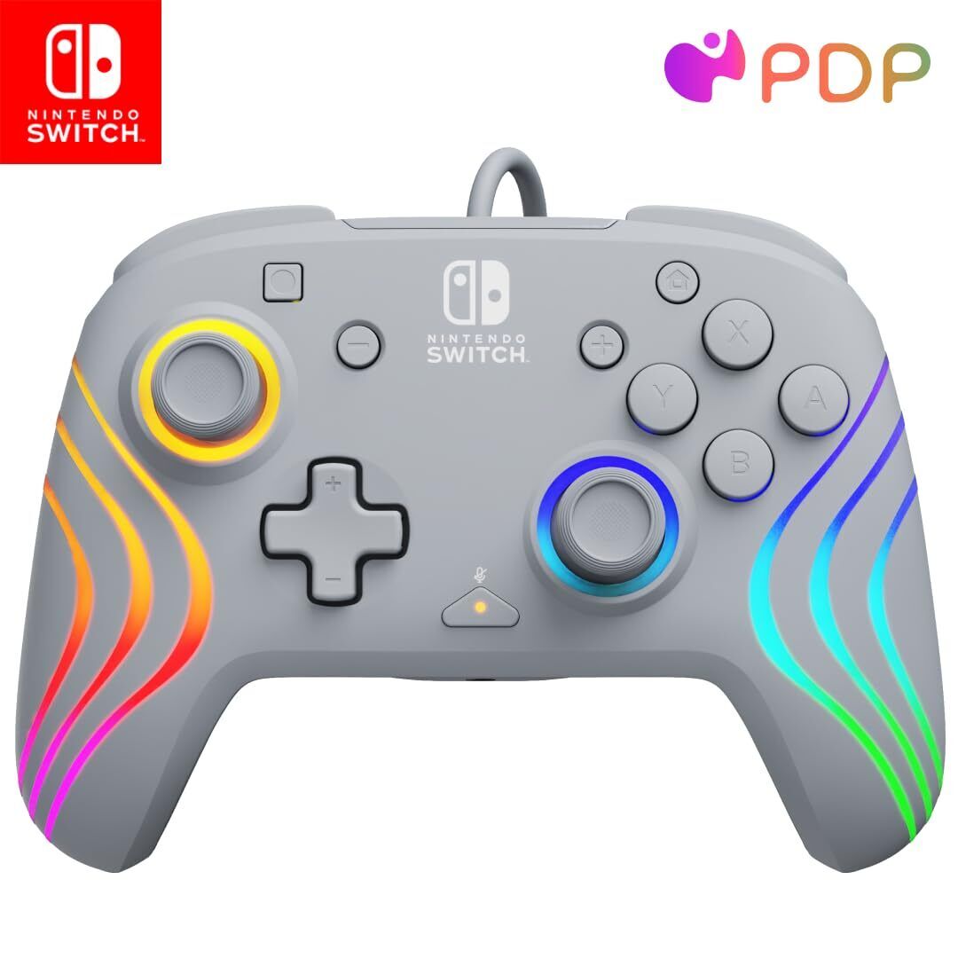 Official Switch Afterglow Wave Wired Controller - Grey (Nintendo Switch)