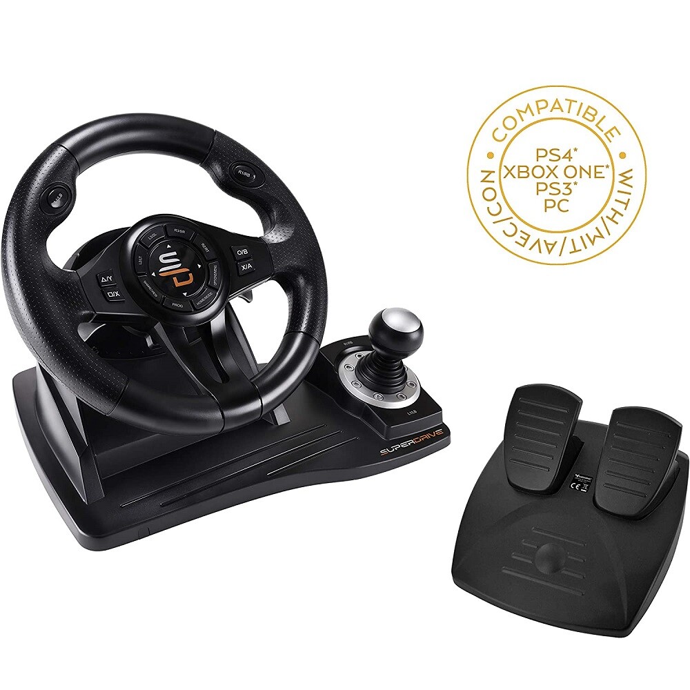 SUPERDRIVE VOLANTE RACING DRIVE PRO GS500 LEVA CAMBIO PEDALI PS4-XBOX ONE-PC-PS3