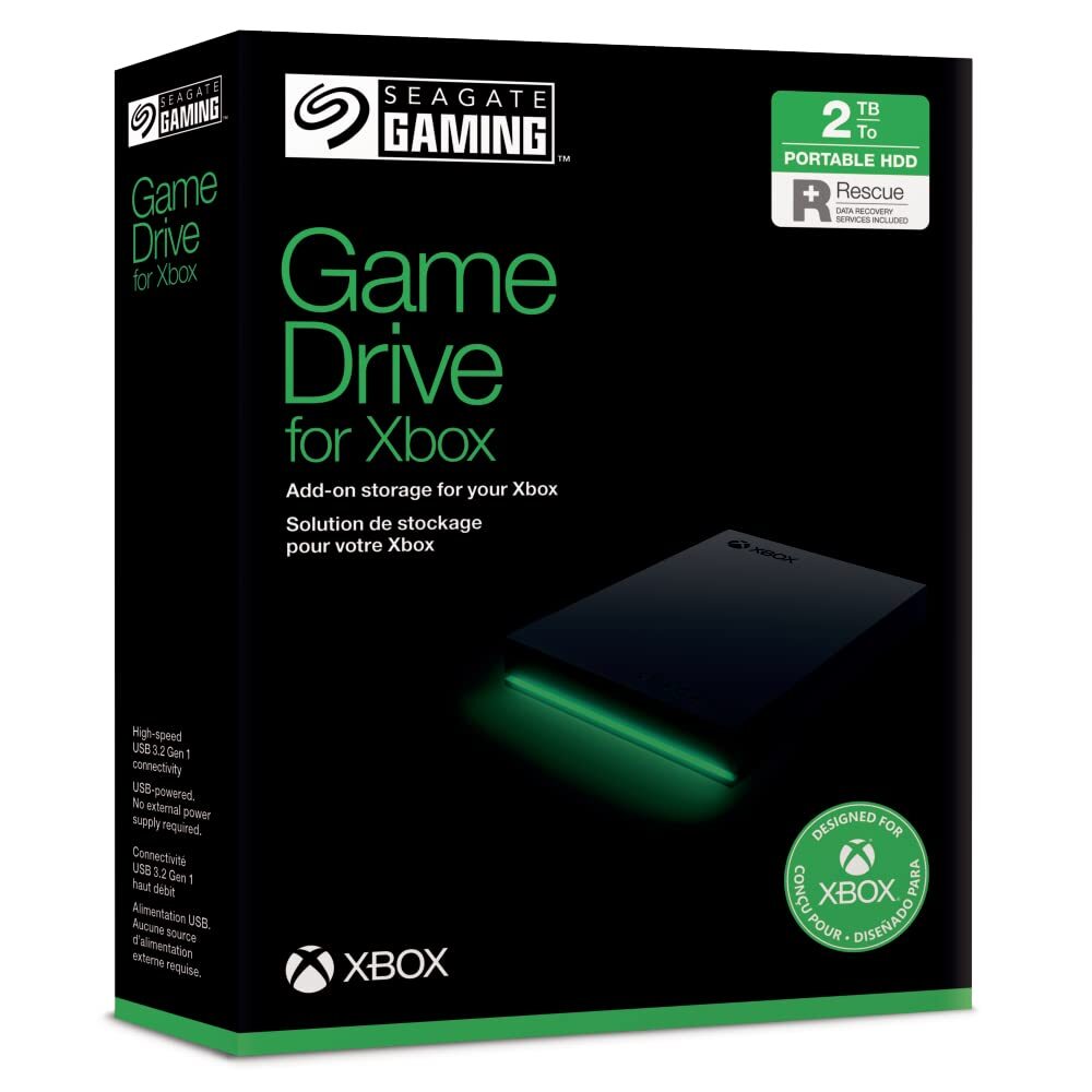 Seagate Game Drive for Xbox, 2TB, External Hard Drive Portable, USB 3.2 Gen 1, B