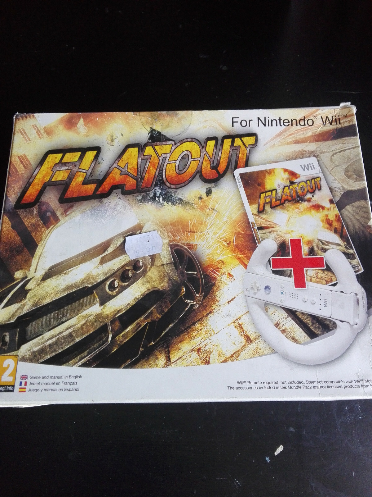 FLATOUT COMBO PACK NINTENDO WII NUOVO CON MANUBRIO VIDEOGAME
