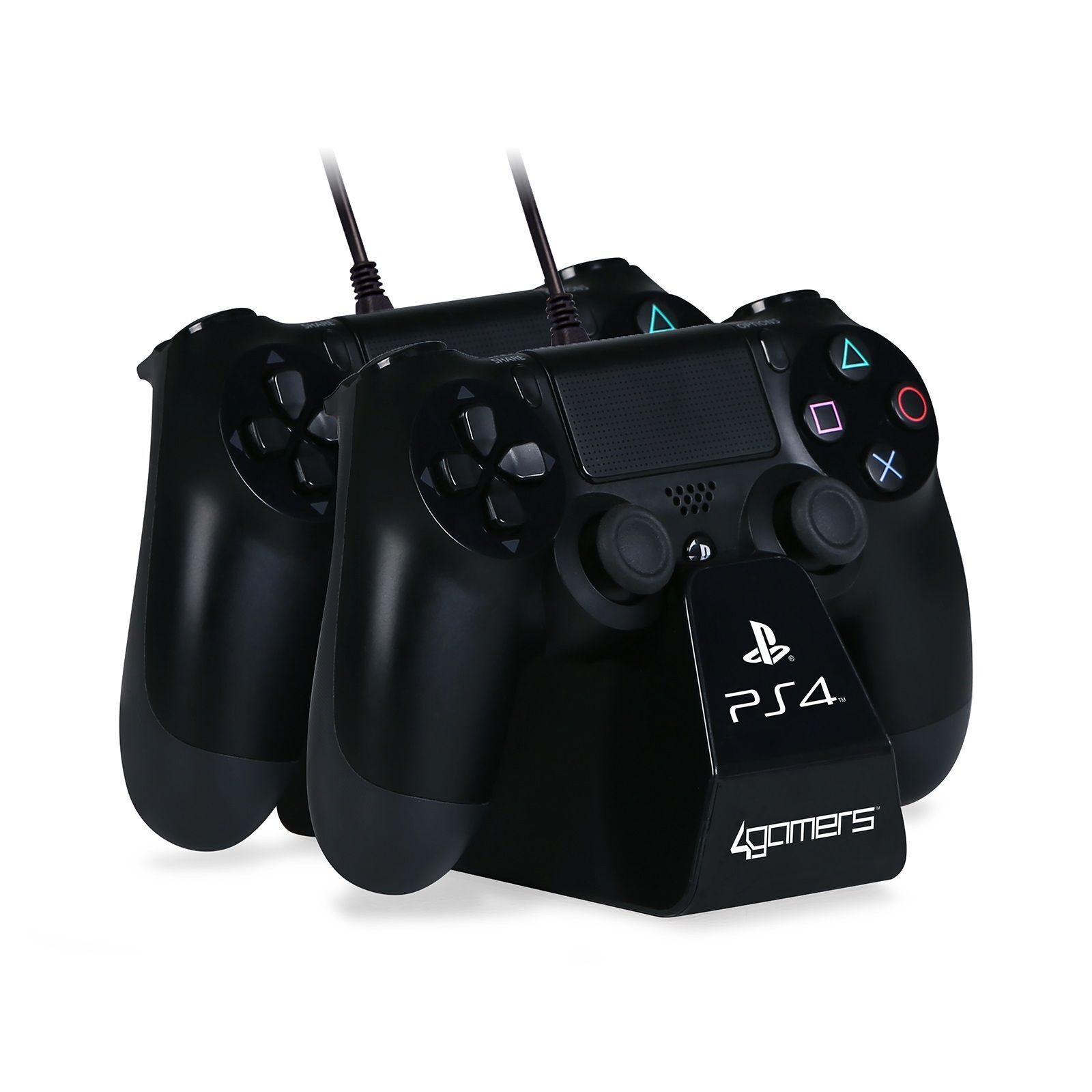 4GAMERS BASE RICARICA CONTROLLER PLAY STATION 4 CARICATORE DUALSHOCK PS4 DOPPIO