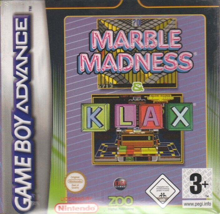 Game Boy Advance MARBLE MADNESS & KLAX GBA nuovo italiano sigillato