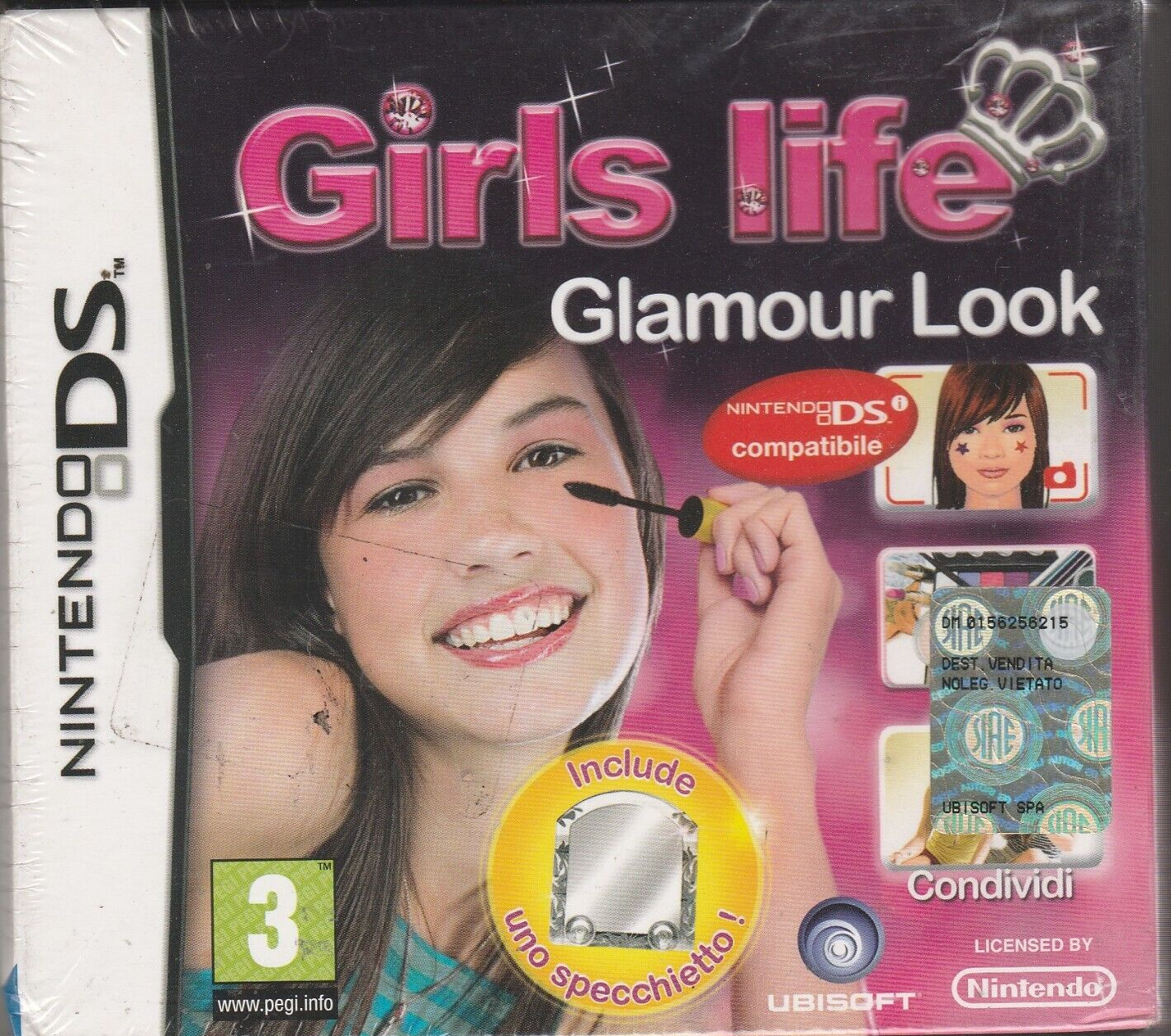 Nintendo DS-2DS-3DS GIRLS LIFE GLAMOUR LOOK + SPECCHIETTO nuovo italiano