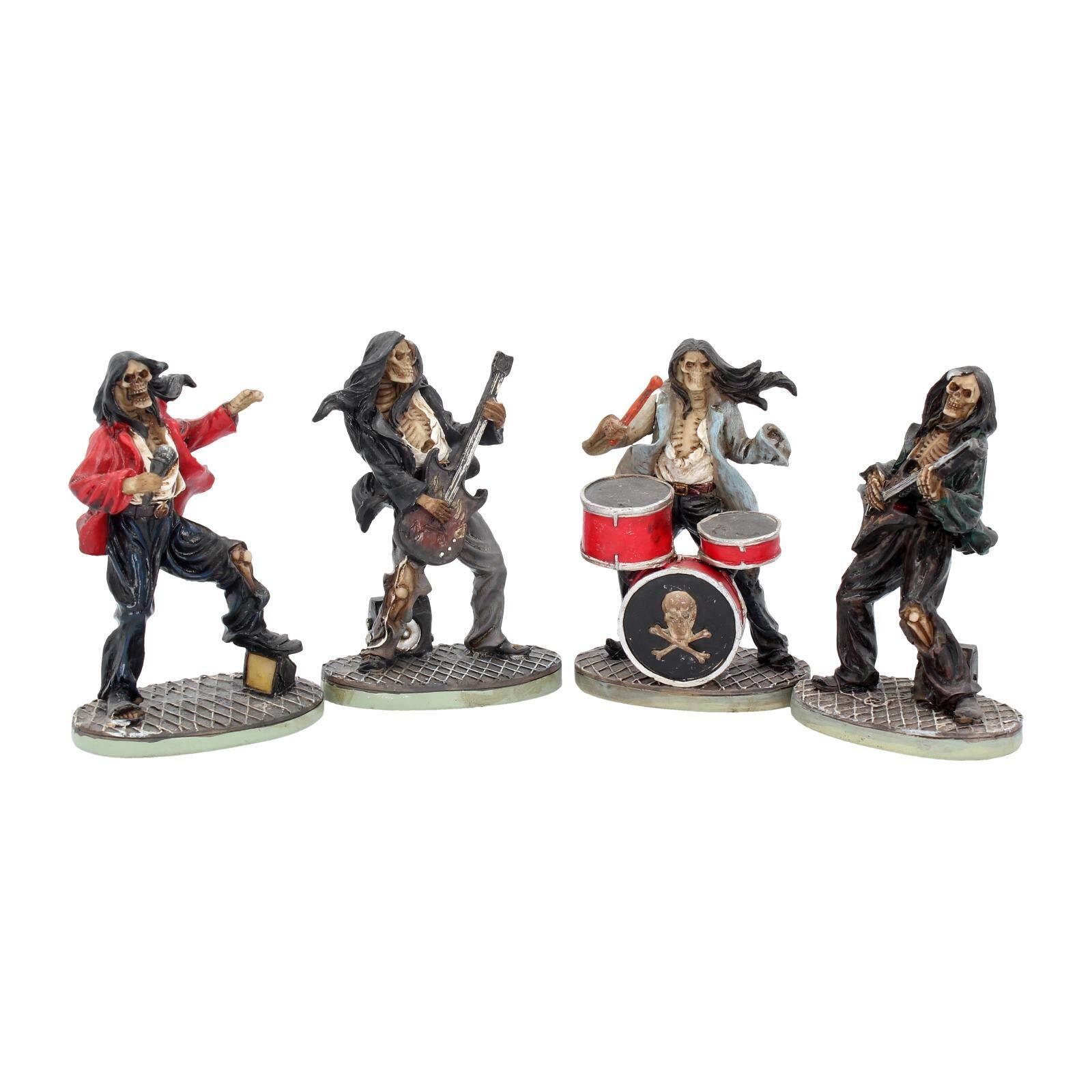 One Hell Of A Band Figurine Set Drummer Bassist Guitarist Vocalist ... NUOVO