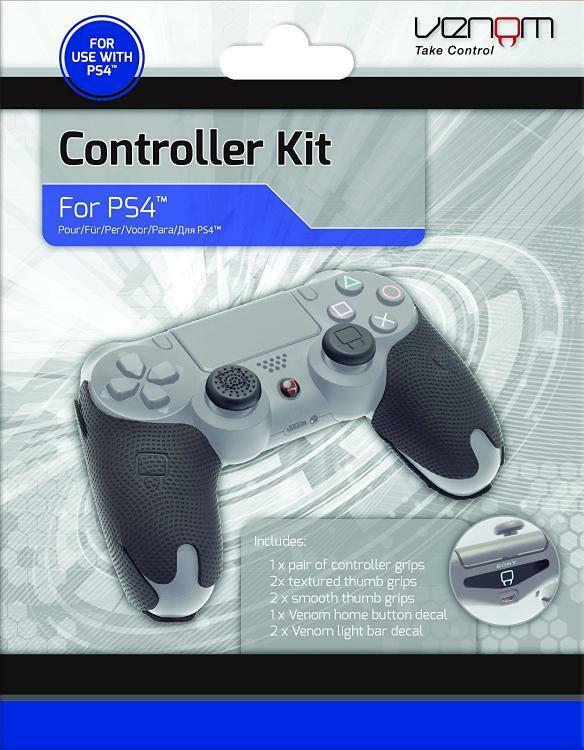 KIT IMPUGNATURA CONTROLLER VENOM SUAL SHOCH 4 PLAY STATION 4 GOMMA TESTURIZZATA