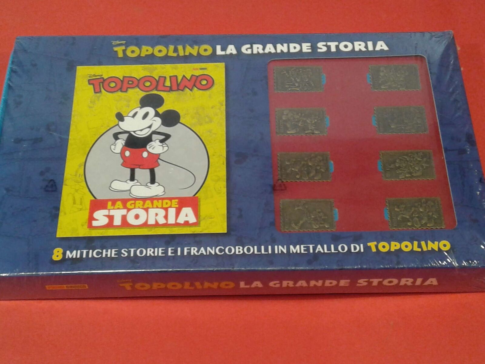 WALT DISNEY TOPOLINO libretto GADGET -cofanetto con 8 francobolli in metallo-...