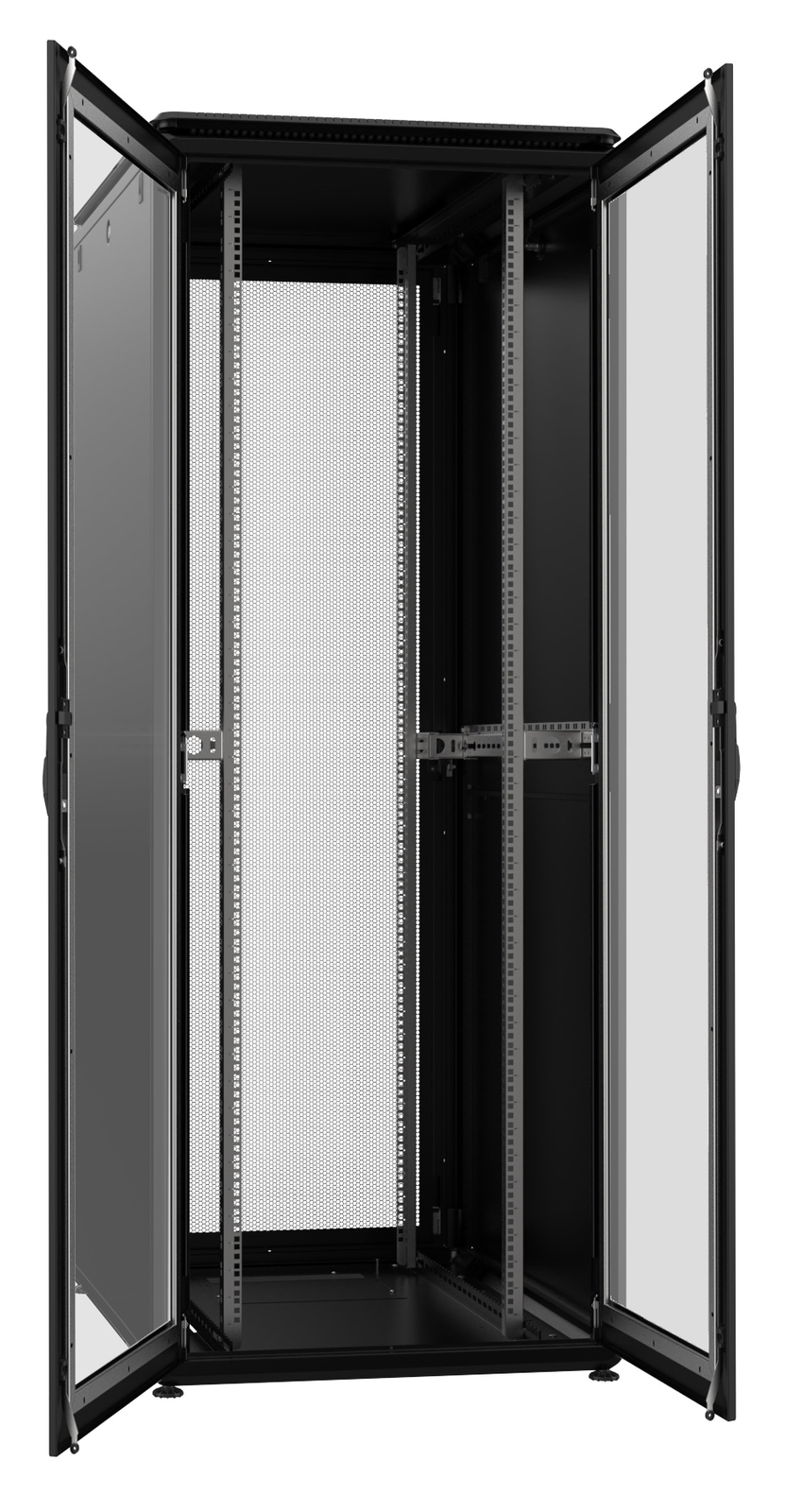Armadio Server Rack 19'' 800x1000 42U Nero Porta Grigliata Doppio Battente serie
