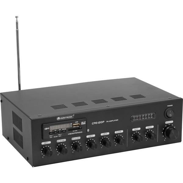 Omnitronic 80709607  CPE-120P ELA Amplificatore PA 120 W 4 canali 1 zona