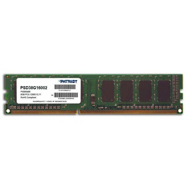 PSD38G16002  Patriot Memory DDR3 8GB PC3-12800 (1600MHz) DIMM memoria 1 x 8 GB