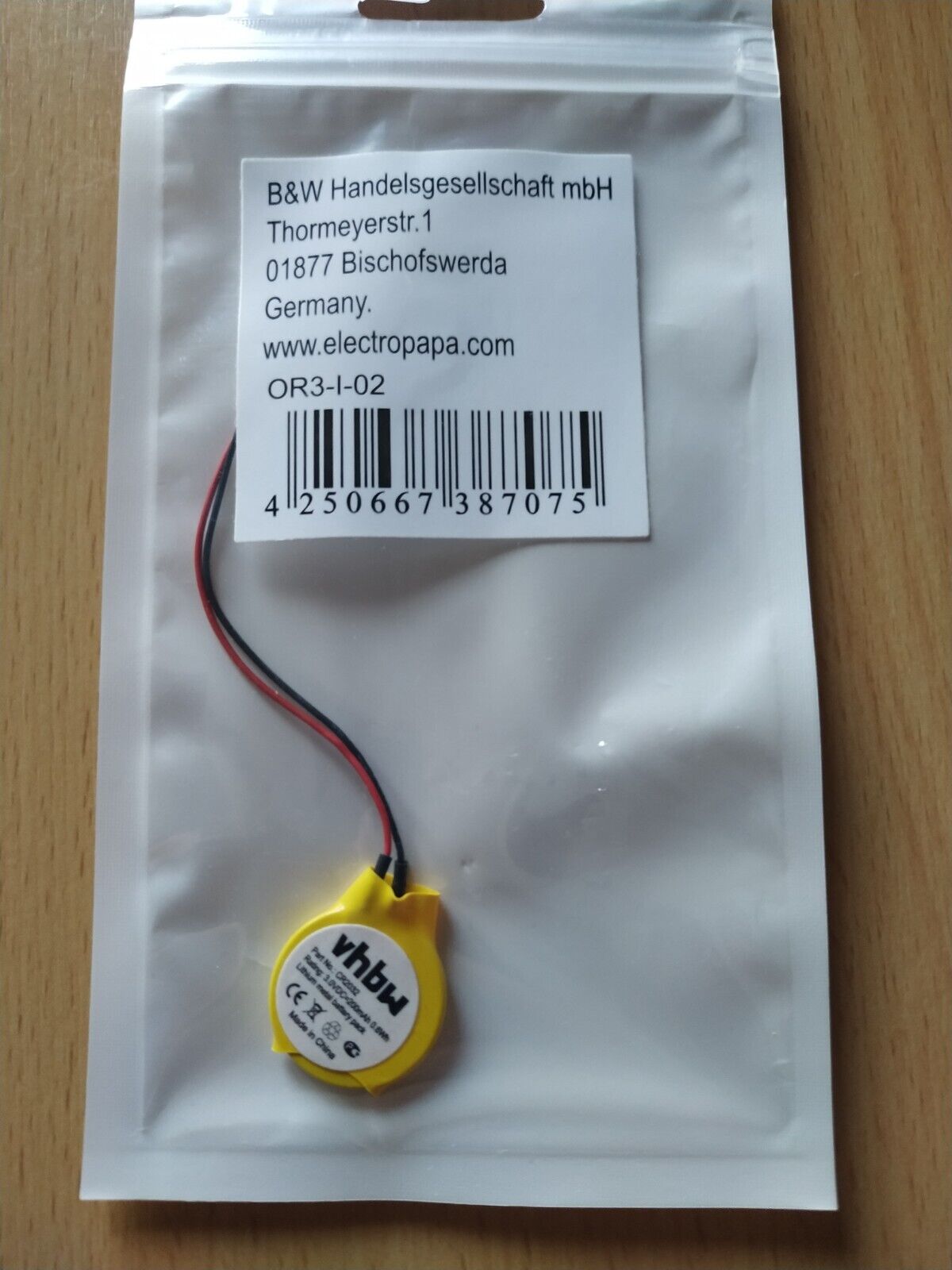 Batteria litio per notebook CR2032