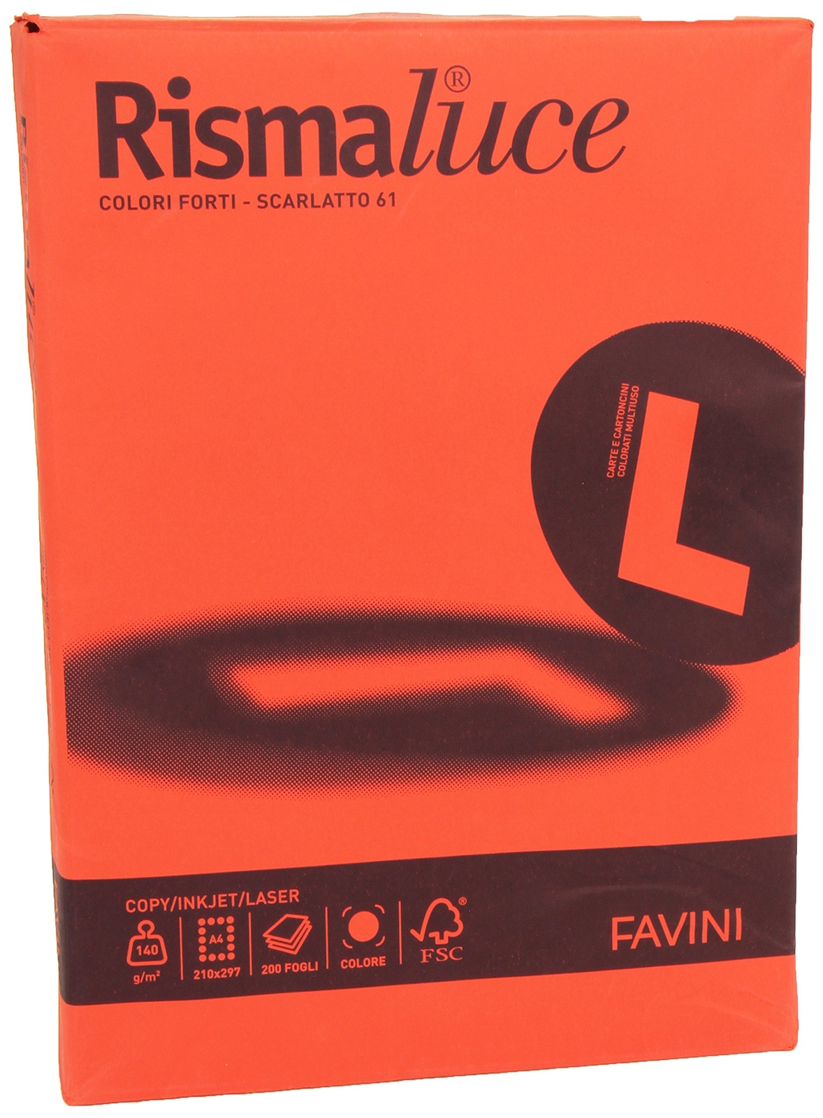 Favini A65C204 Cartoncino Colorato Rismaluce, 200 Pezzi