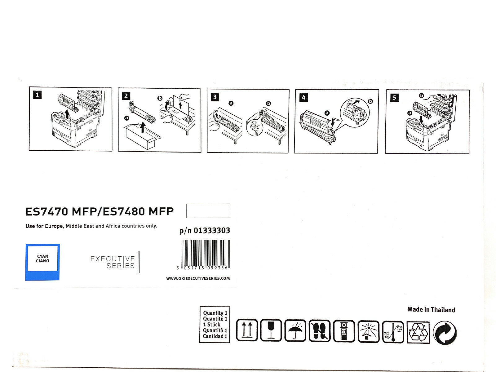 OKI 01333303 DRUM TAMBURO ORIGINALE CIANO PER OKI ES7470 MFP/ES 7480 MFP