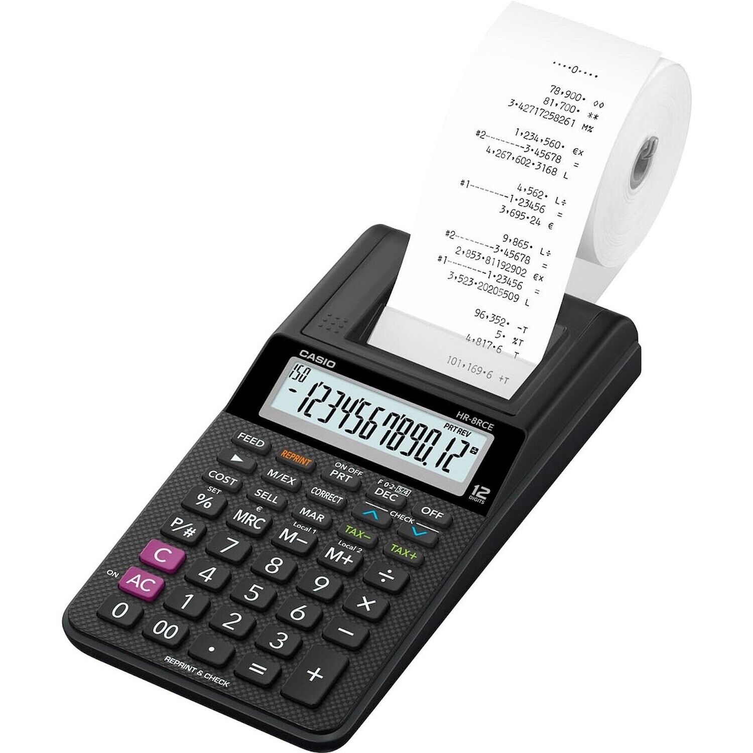 Calcolatrice Casio HR-8RCE da tavolo bundle con alimentatore