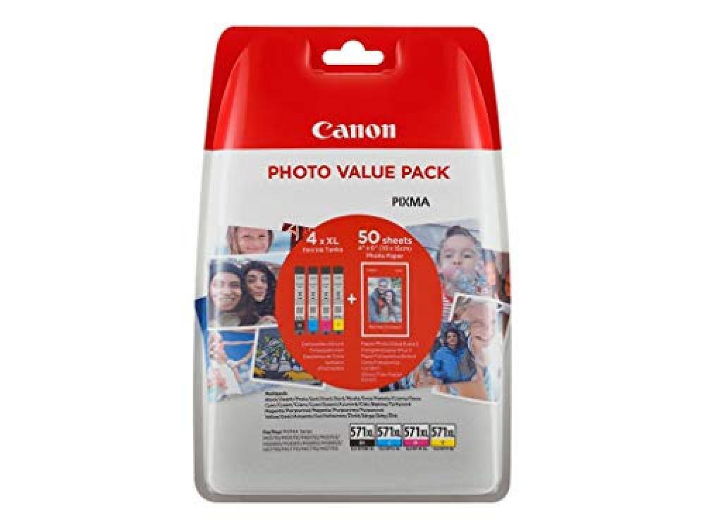 (TG. One size) Canon CLI-571XL C/M/Y/BK Serbatoi inchiostro, Formato XL Multipac