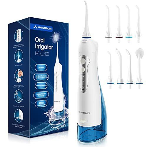 Idropulsore Dentale Portatile con 8 Ugelli Hangsun Irrigatore Dentale, 3 (i9N)