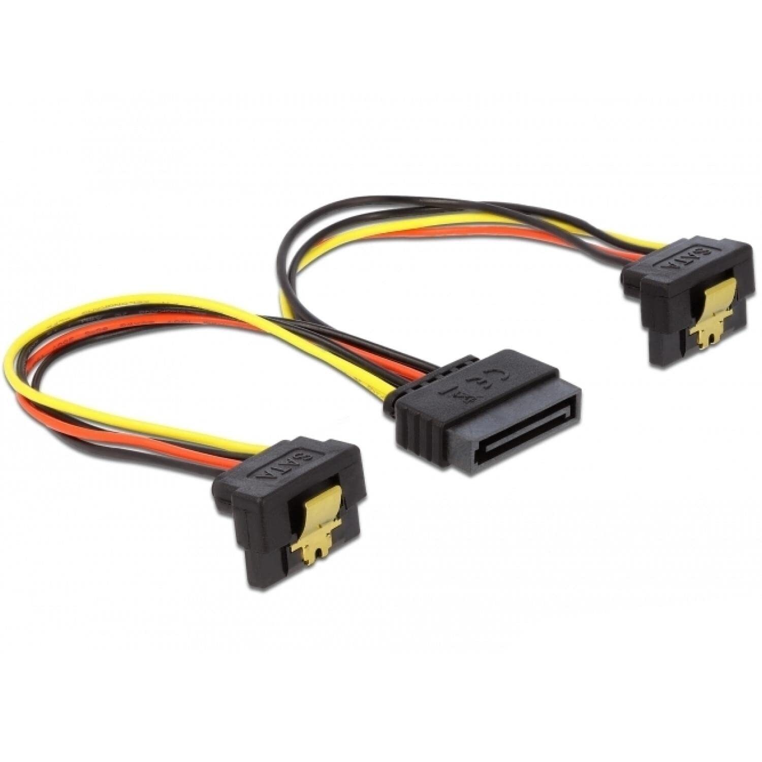 Delock Kabel Power SATA 15 Pin > 2 x SATA HDD mit Metallclipâ€“ gewinkelt 1 Adap