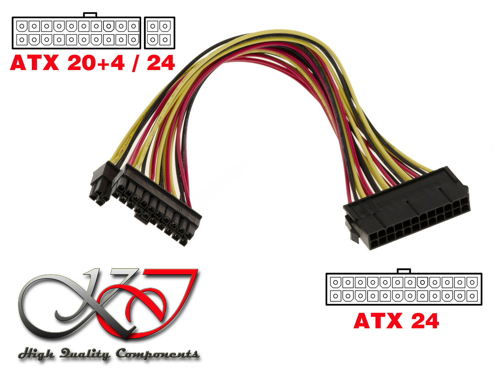 Cavo Adattatore ATX 24 Femmina/ATX24 Maschio O 20 + 4 30cm