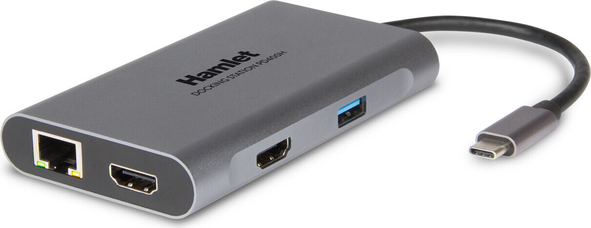 Replicatore di Porte per Notebook Cablato USB Type-C Grigio Hamlet HDKC-PD400H