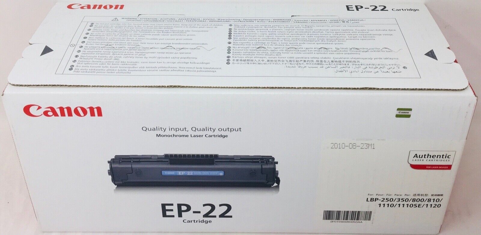CANON 1550A003 CANON EP-22 TONER ORIGINALE LBP-250/350/800/810/1110/1110SE/1120