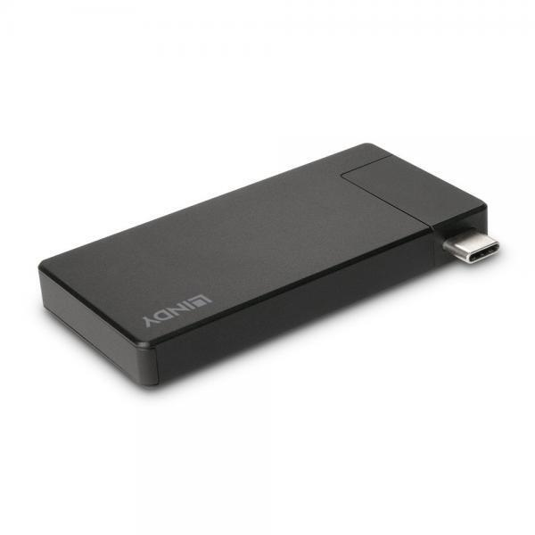 DST-Micro, Micro Docking Station per Laptop USB C con Supporto 4K & Ricarica Pas