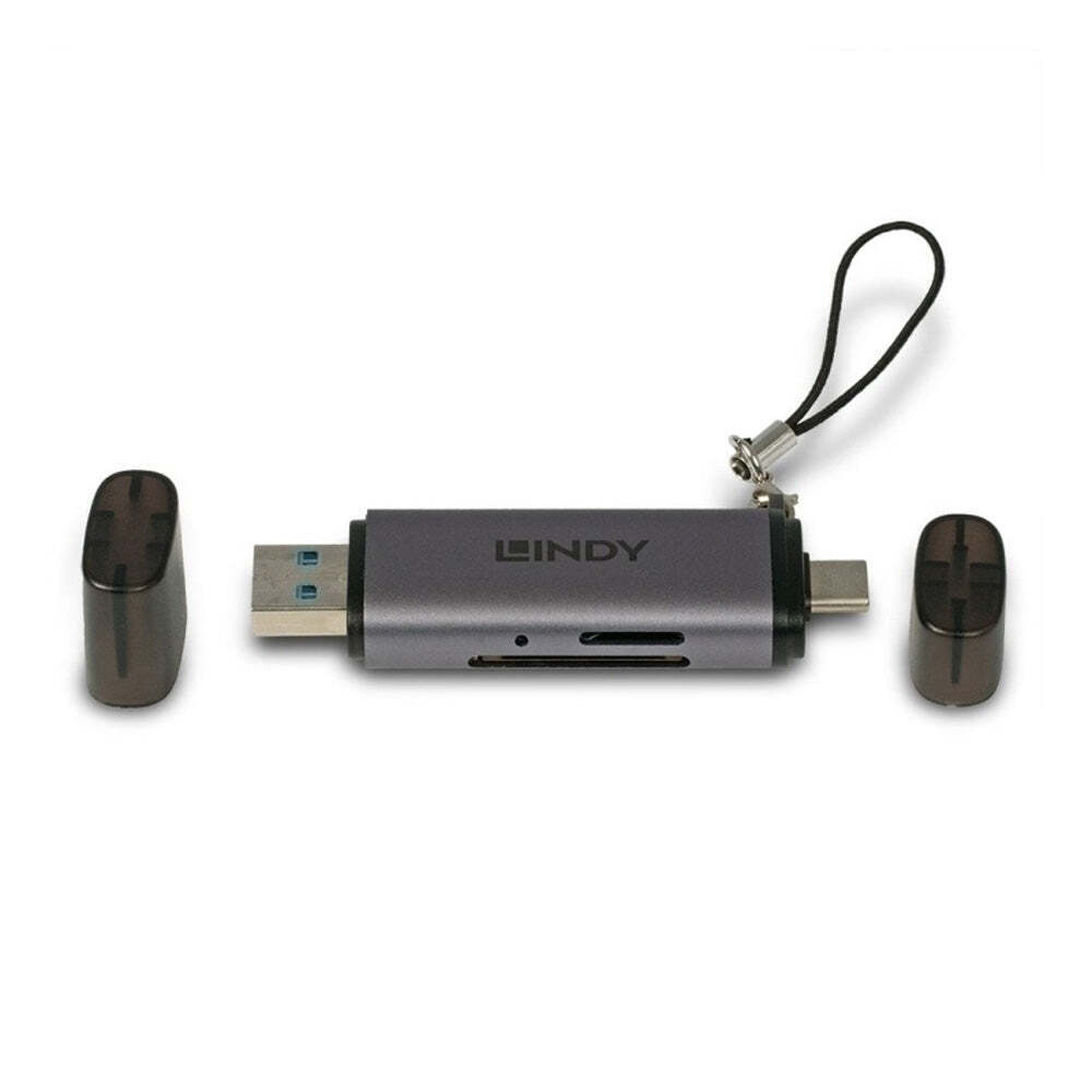 Lindy USB 3.2 Type C & A SD/Micro SD Card Reader