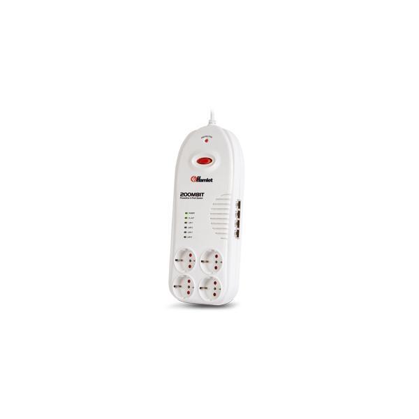 Hamlet - Power Supplies MULTIPRESA POWERLINE AV200 MBIT 4 POSTI CON SWITCH 4P 10
