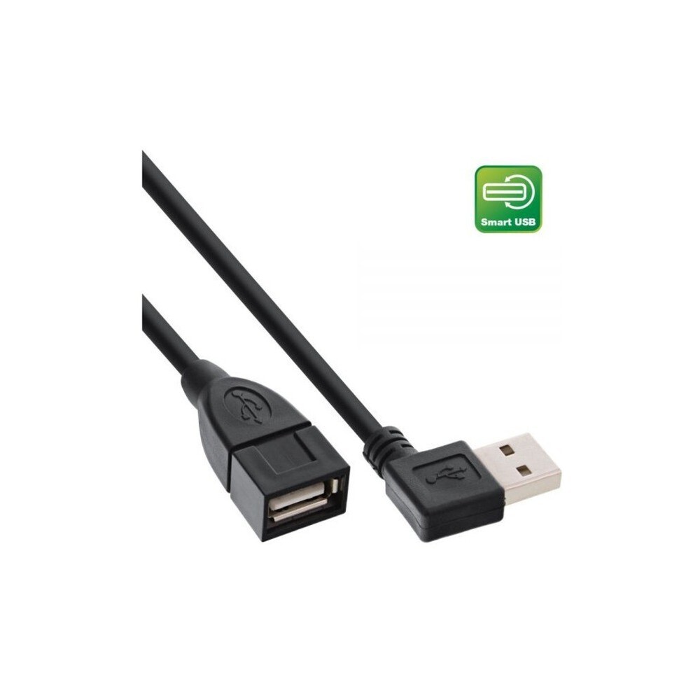 InLine Smart USB 2.0 prolunga Type A maschio angolato a Type A femmina, nero, 2m