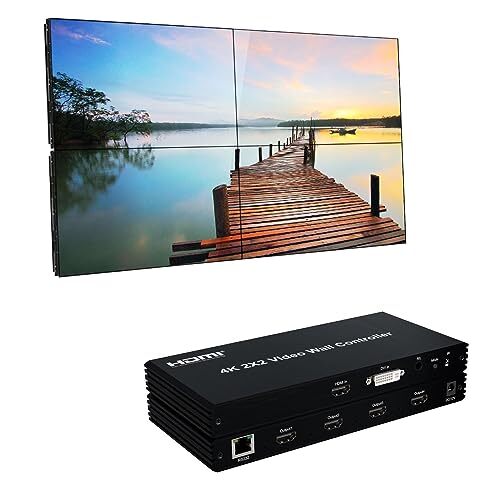 GKRONG Controllore videowall 2x2 | 4K@30Hz | Mascheratura bordi | 2x2, (P7z)