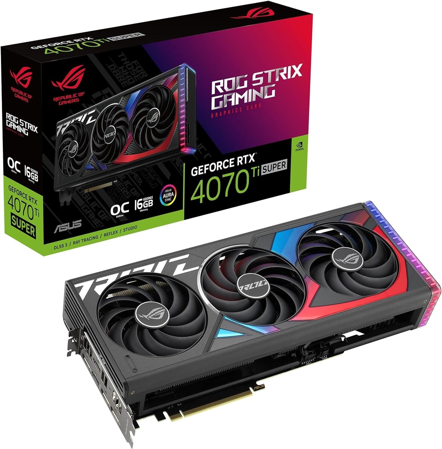 Nvidia GeForce ASUS Rog Strix RTX 4070 Ti Super Gaming OC 16Gb GDDR6X PCI-E 5.0