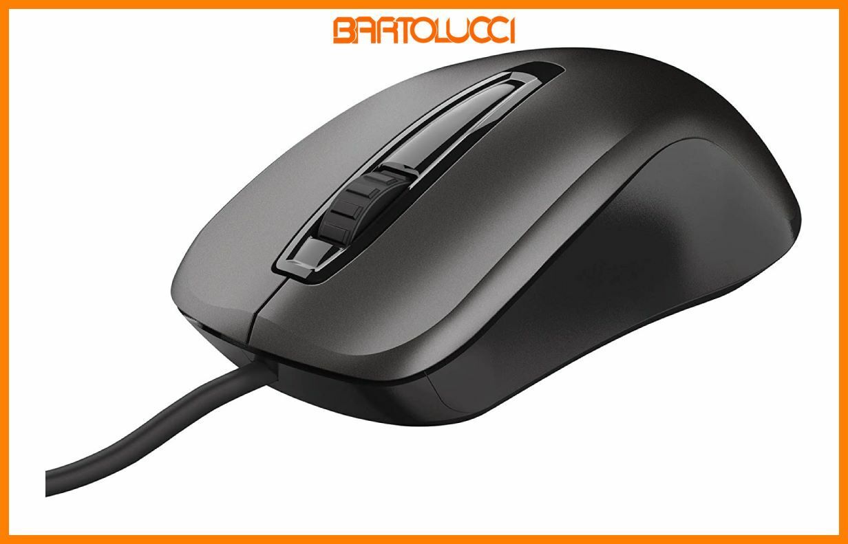 Trust Carve Mouse USB c/Filo (3 Pulsanti e Rotella, PC Portatile/Computer) Nero